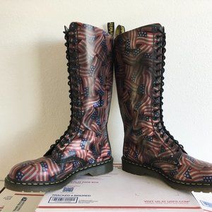 90's Vintage England 20-eye Dr. Martens US 11.5 con-gress 1420 american flag usa